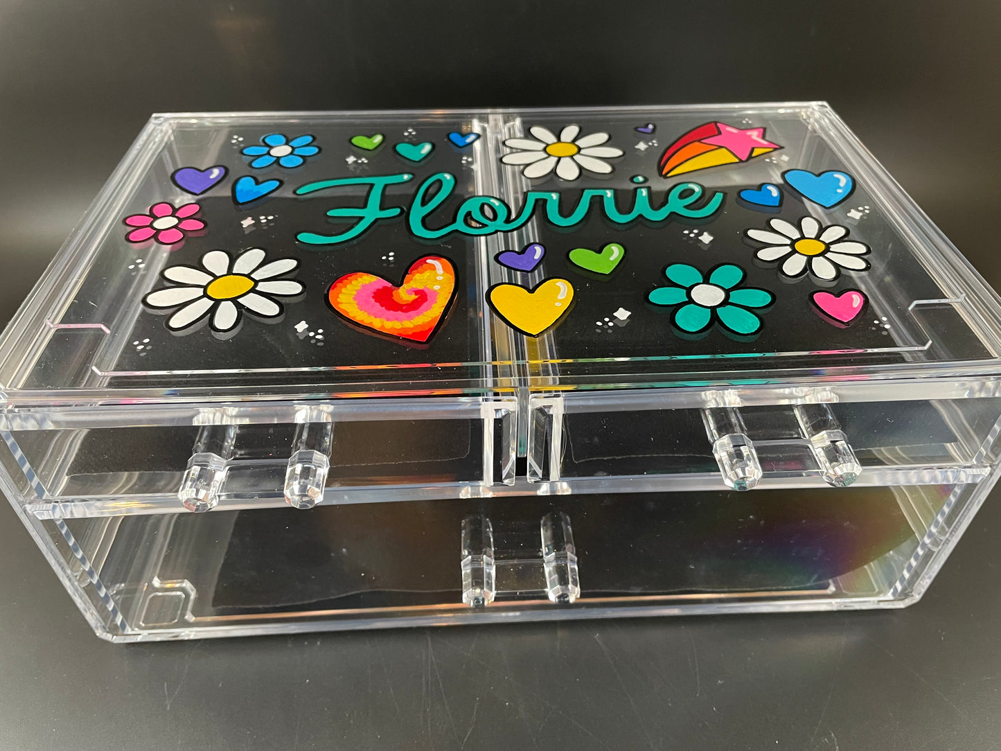 Custom, personalized acrylic jewelry or accessory box