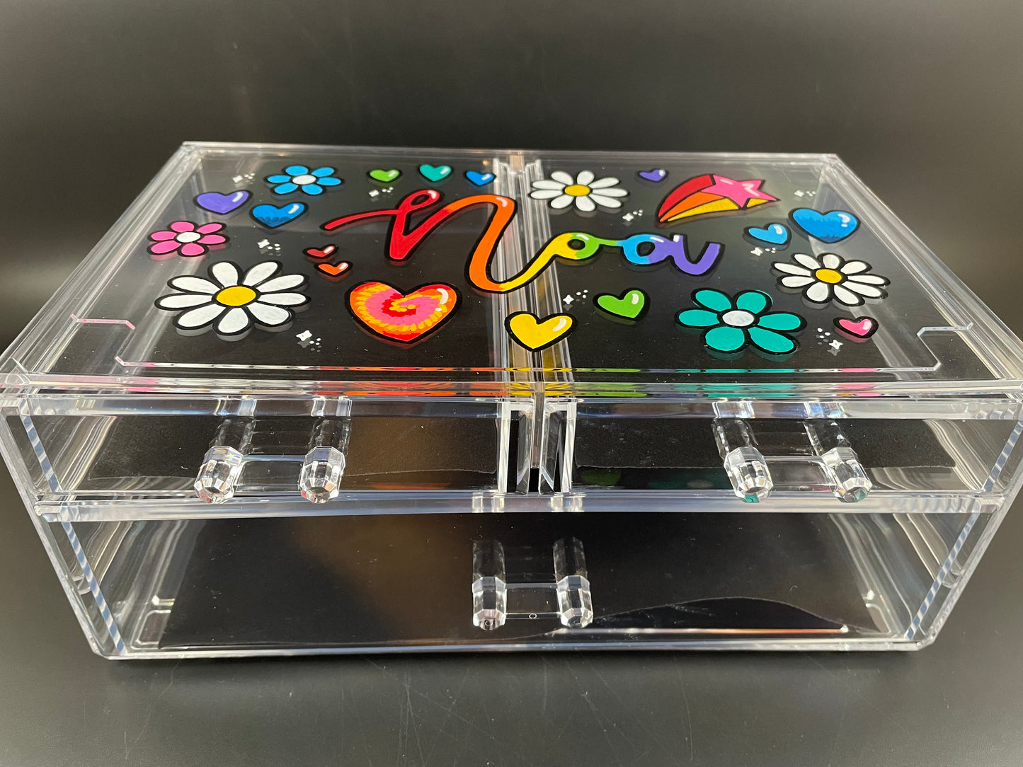 Custom, personalized acrylic jewelry or accessory box