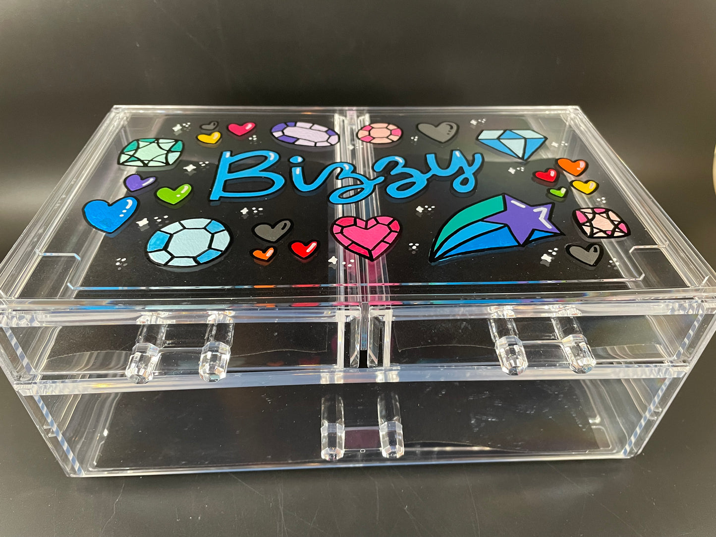 Custom, personalized acrylic jewelry or accessory box