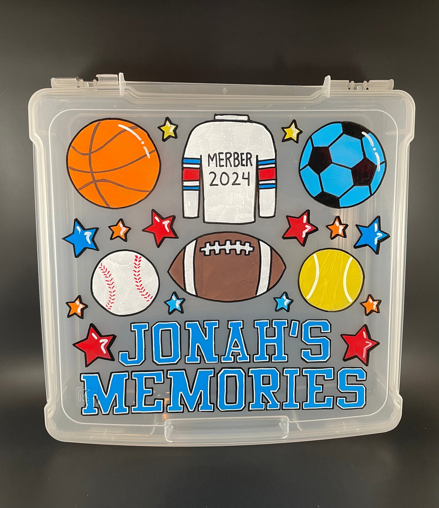 SMALL hand-painted, CUSTOM personalized storage case