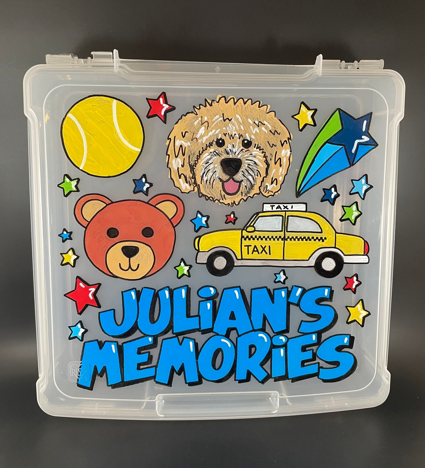 SMALL hand-painted, CUSTOM personalized storage case