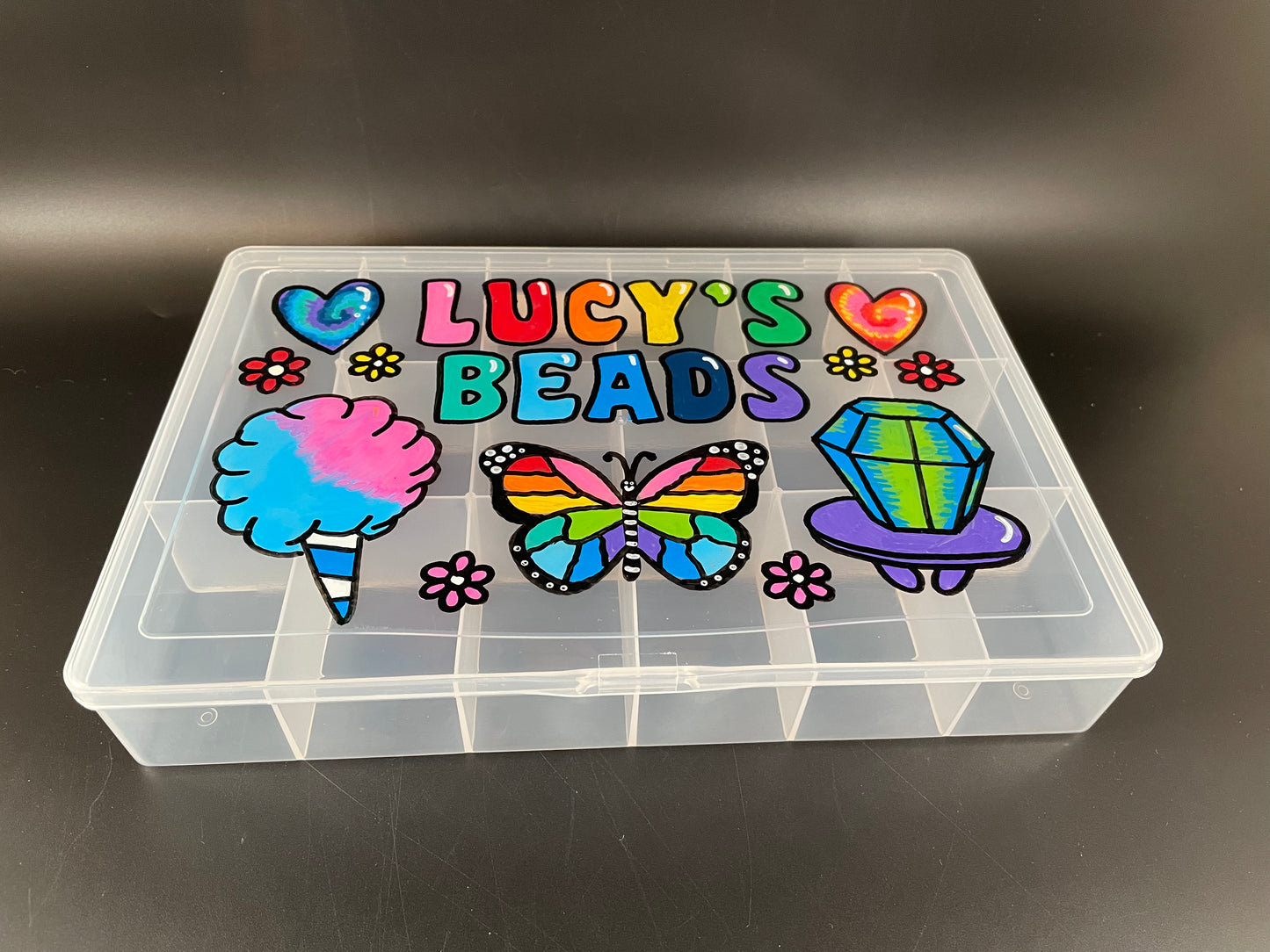 Small hand-painted personalized bead or string case