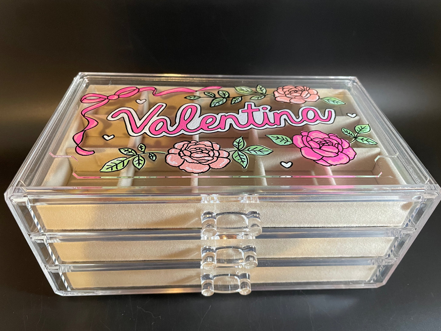Custom, personalized acrylic jewelry box