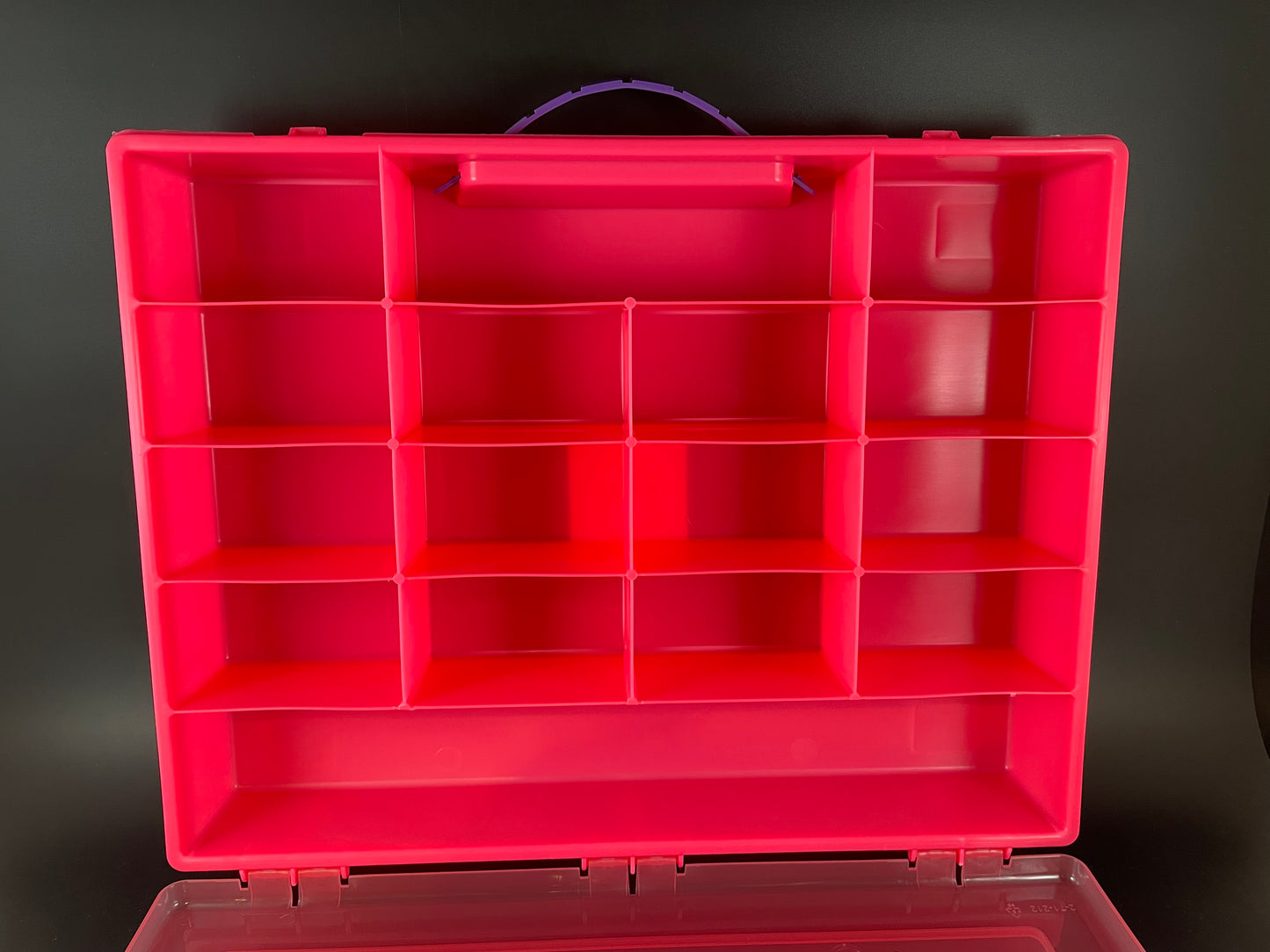 pre-personalized sectioned organizer case - inside view of sections
