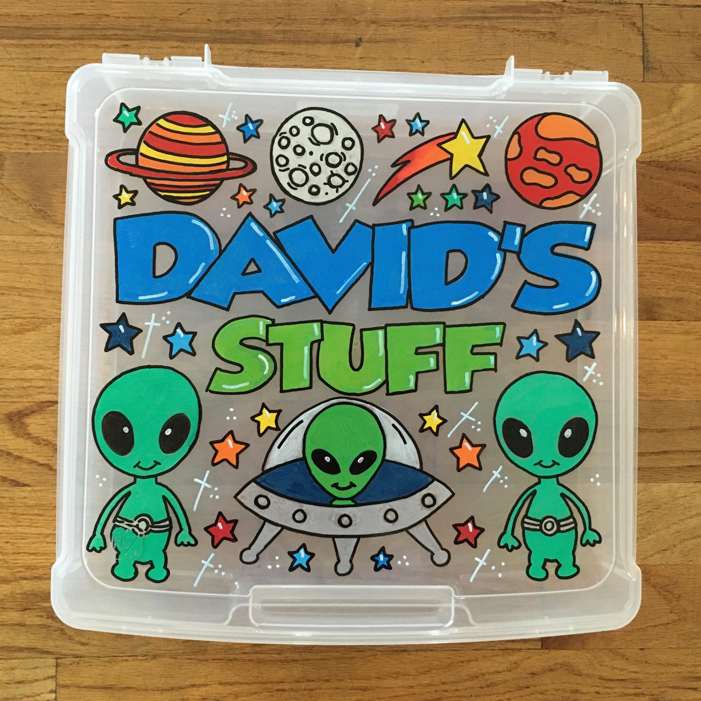 SMALL hand-painted, CUSTOM personalized storage case