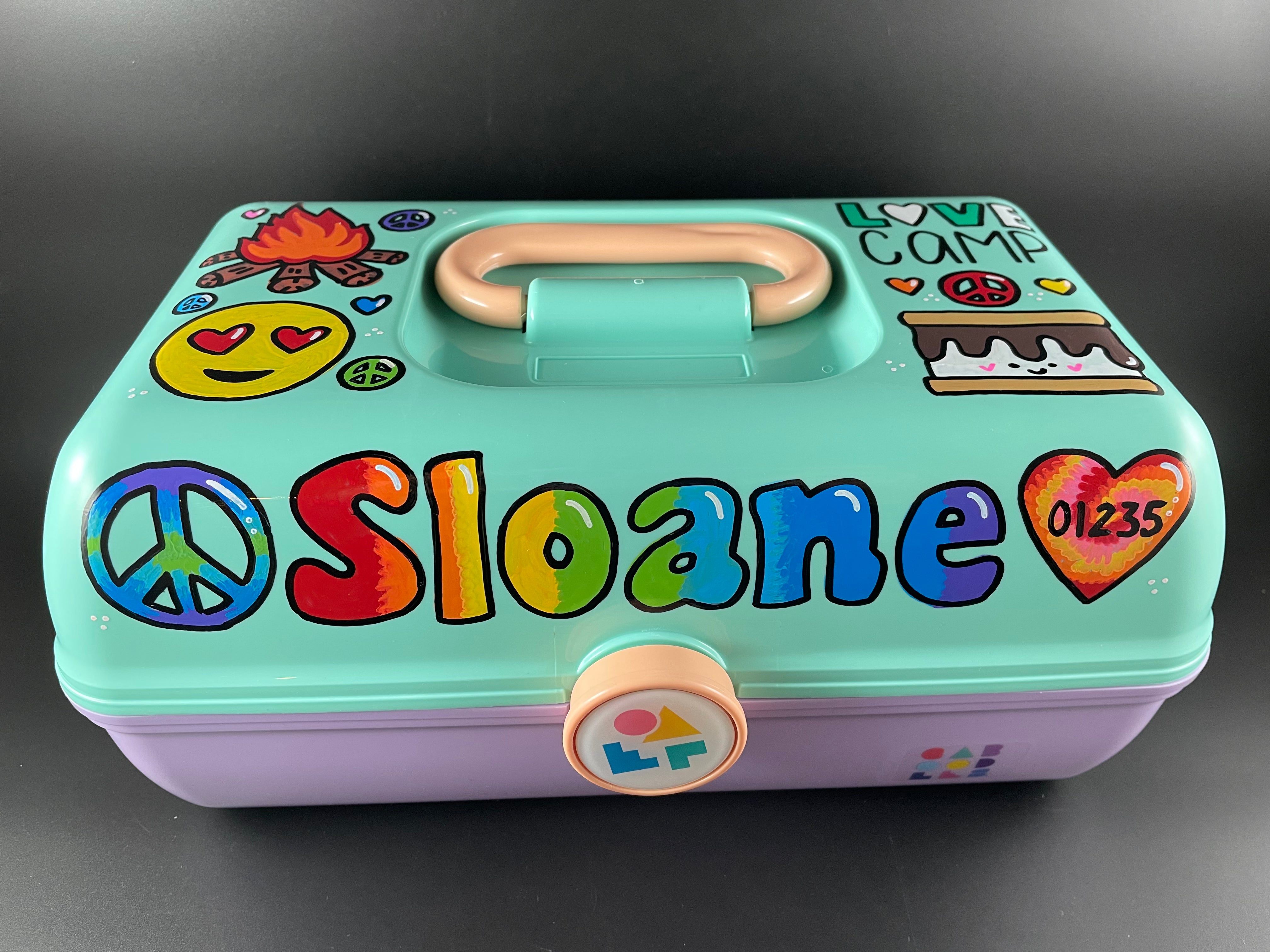 Makeup Theme Personalized Hand-painted Caboodle – Elissa Sharin Designs