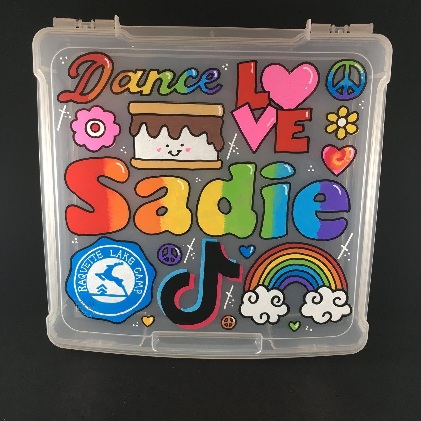 SMALL hand-painted, CUSTOM personalized storage case