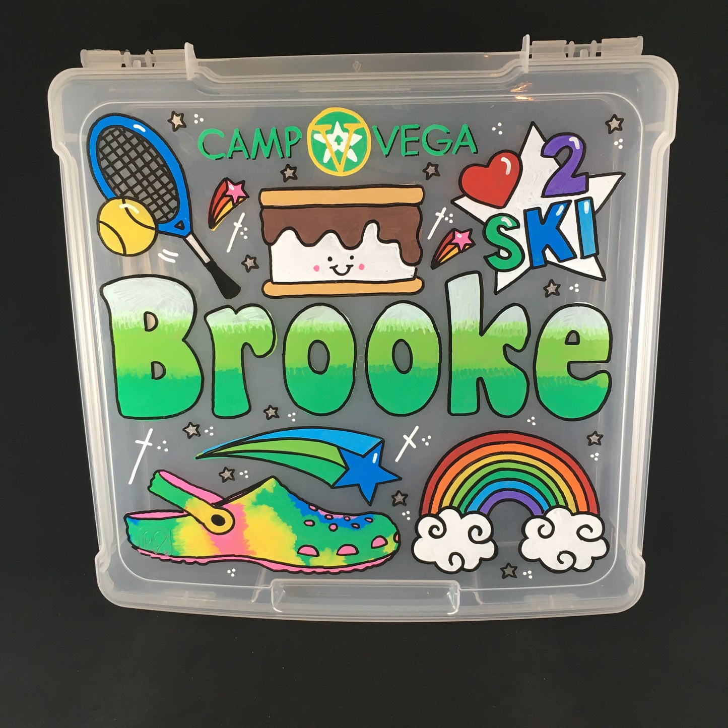SMALL hand-painted, CUSTOM personalized storage case