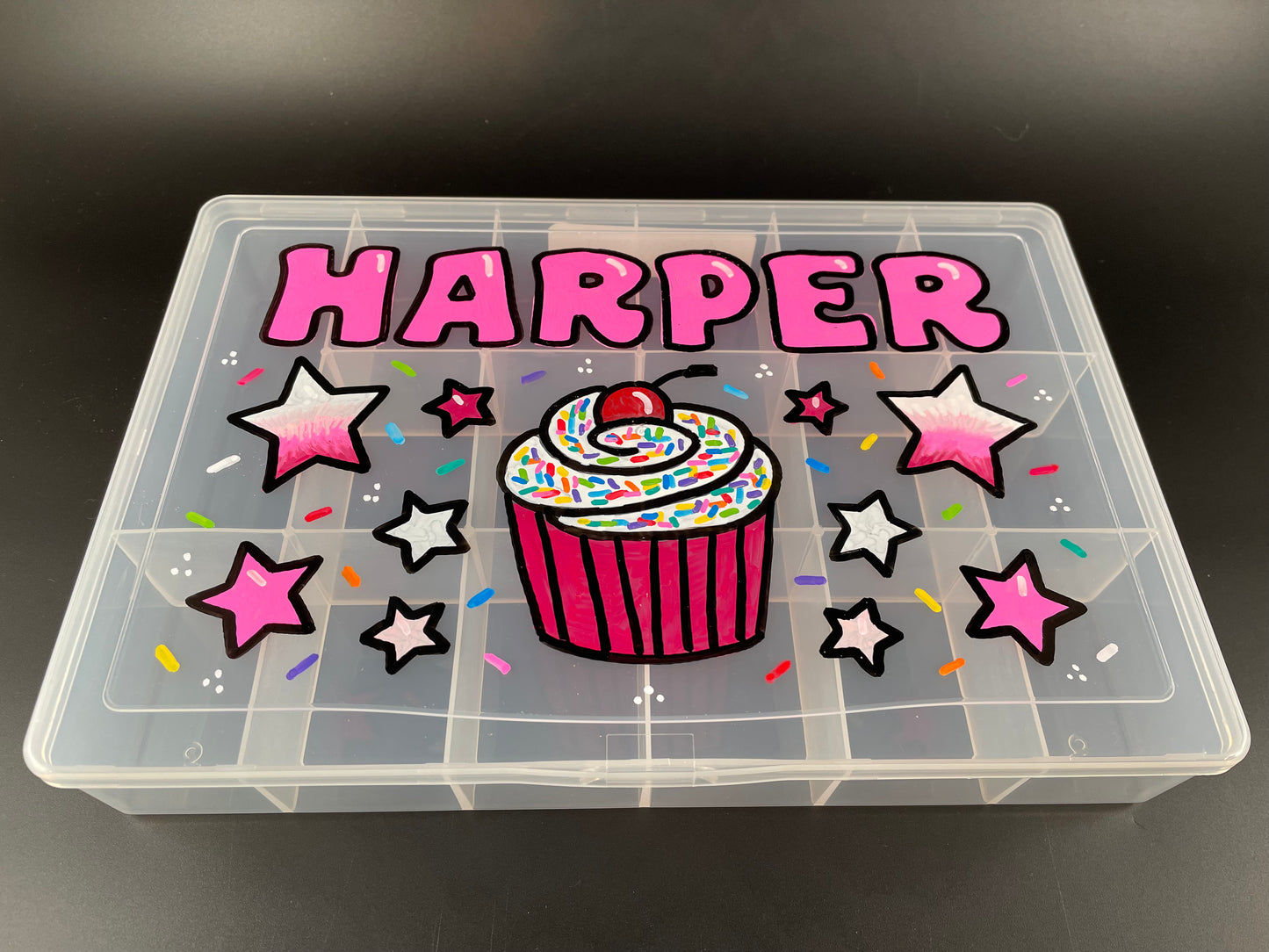 Small hand-painted personalized bead or string case