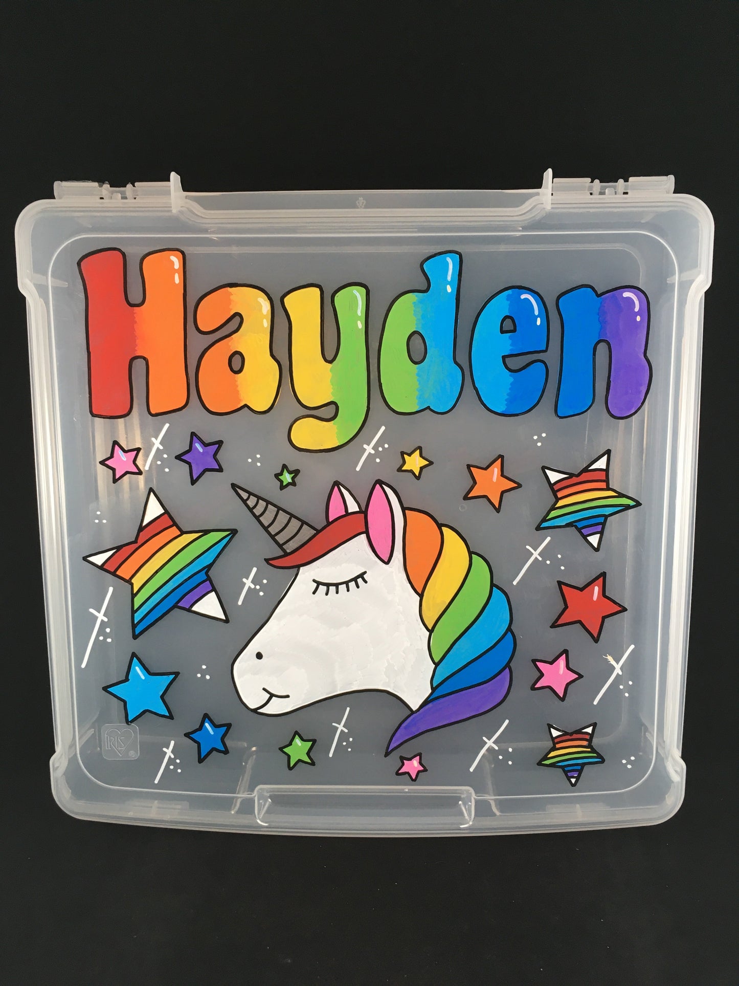 SMALL hand-painted personalized storage case