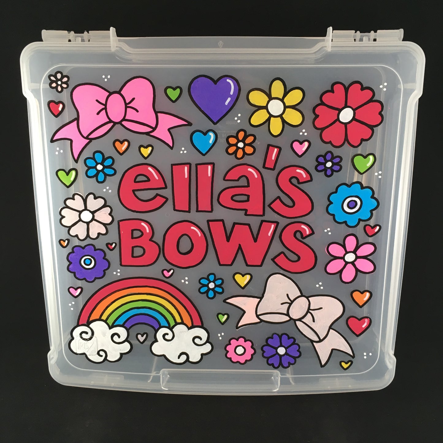 SMALL hand-painted, CUSTOM personalized storage case