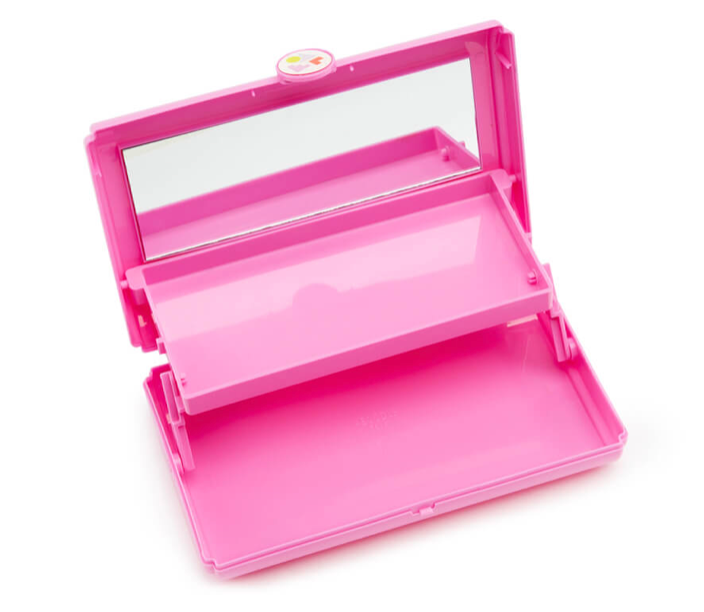 Caboodles "Take it" touch up tote - small storage container, light pink, inside tiered view