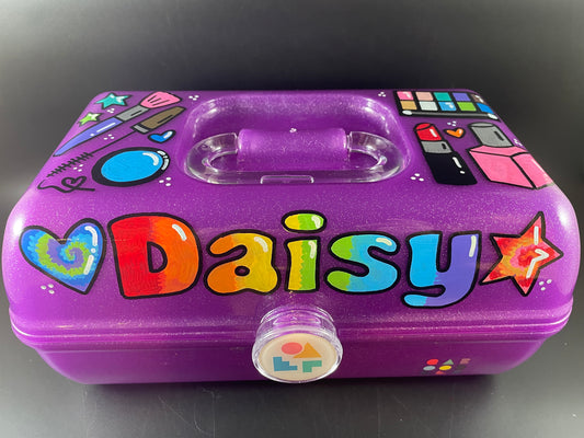 The "Daisy" Makeup Theme Personalized Hand-painted Caboodle