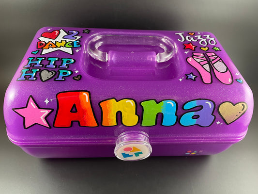 "Anna" hand-painted personalized caboodle