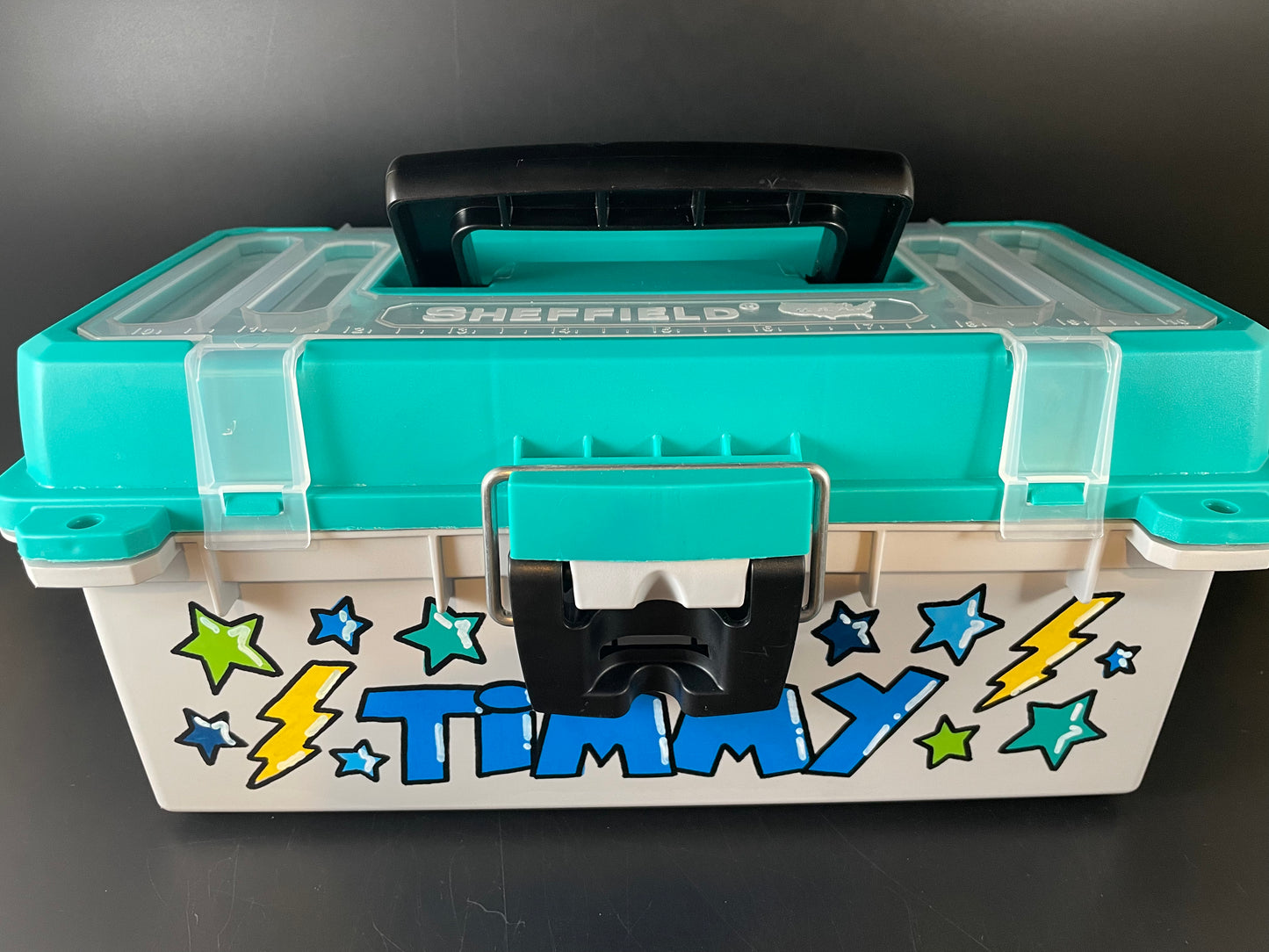 Hand-painted, custom personalized toolbox