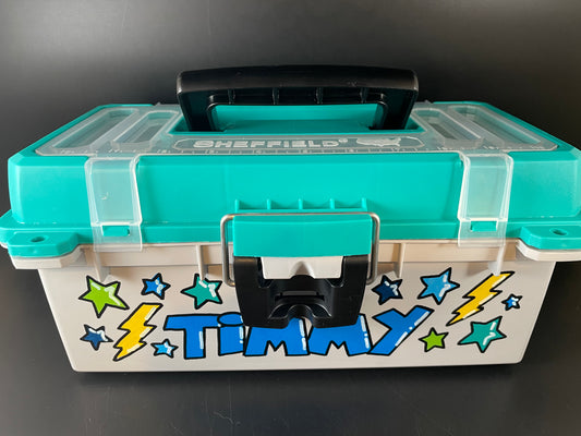 Hand-painted, custom personalized toolbox