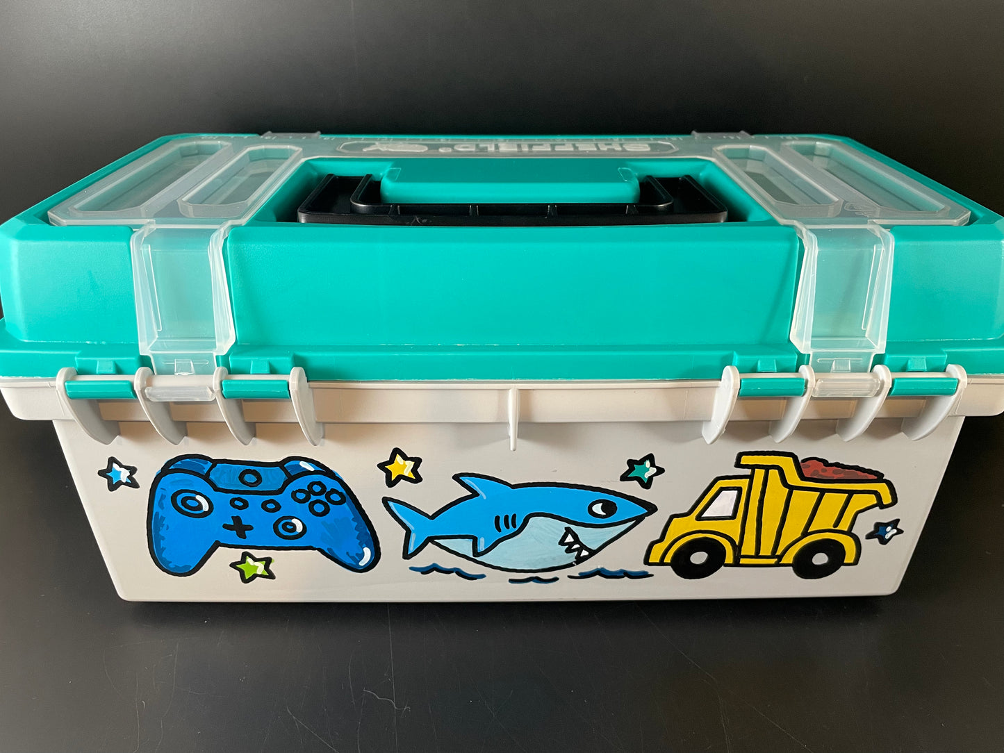 Hand-painted, custom personalized toolbox