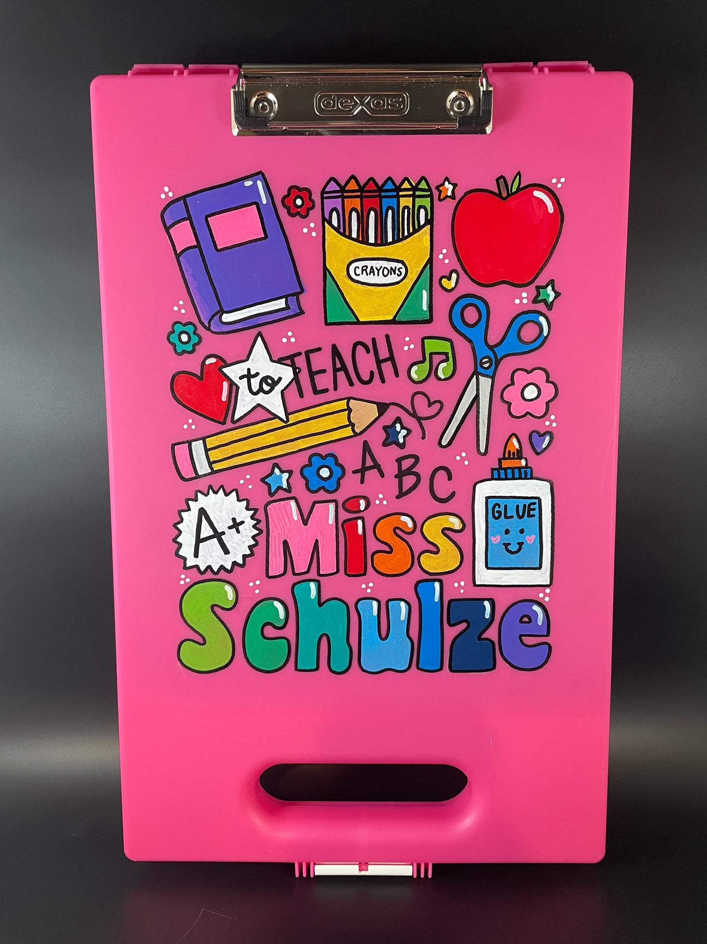 Hand-painted personalized clipboard case