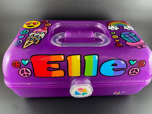 "Elle" Hand-painted personalized caboodle
