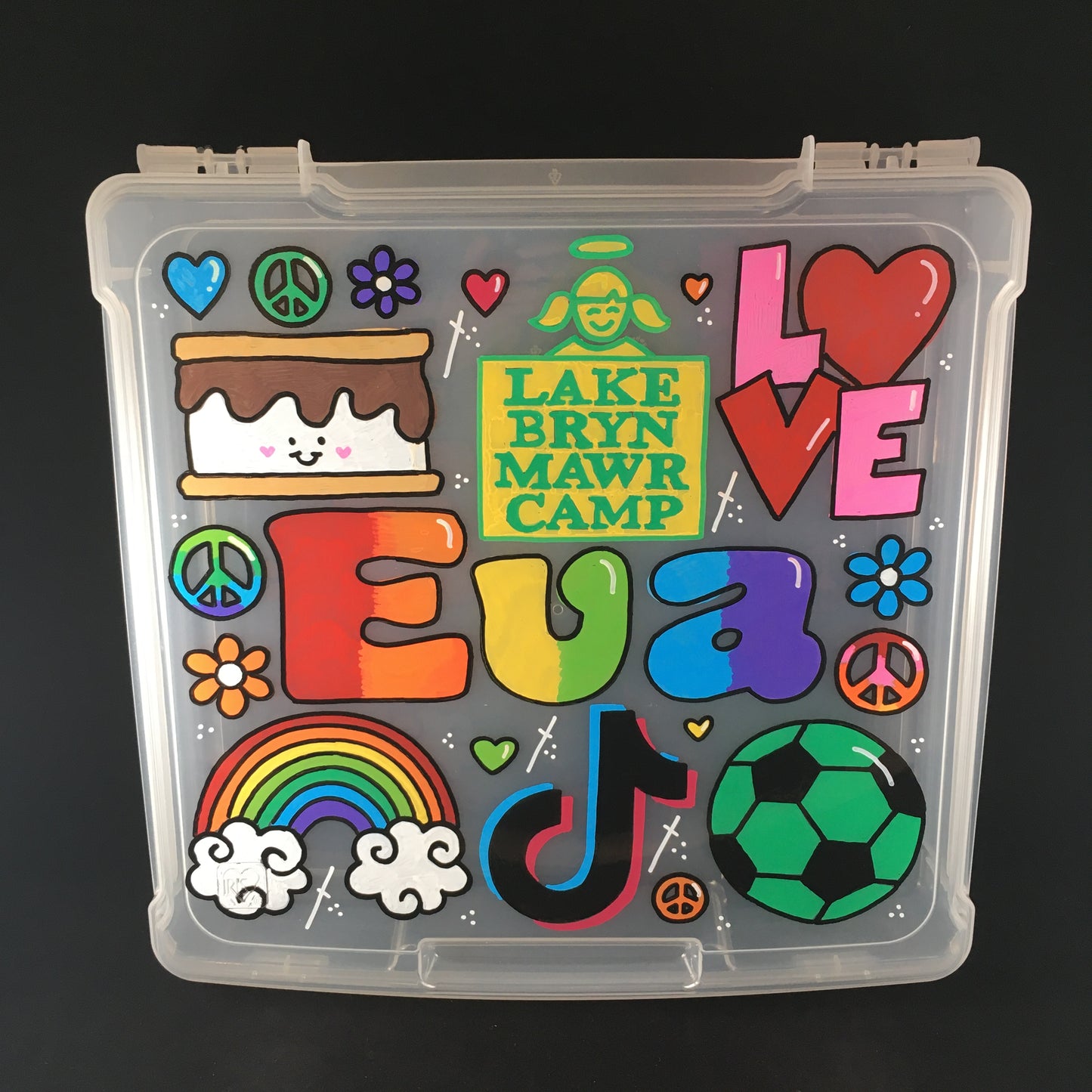 SMALL hand-painted, CUSTOM personalized storage case