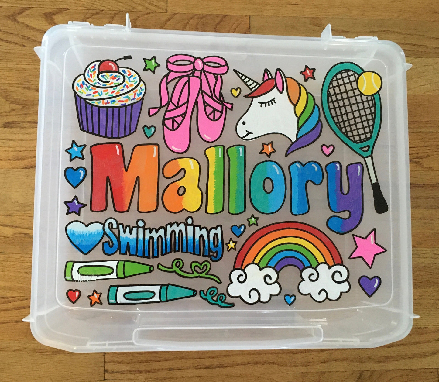 LARGE hand-painted, custom personalized storage case