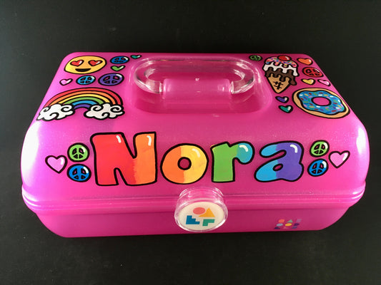 "Nora" Hand-painted personalized caboodle
