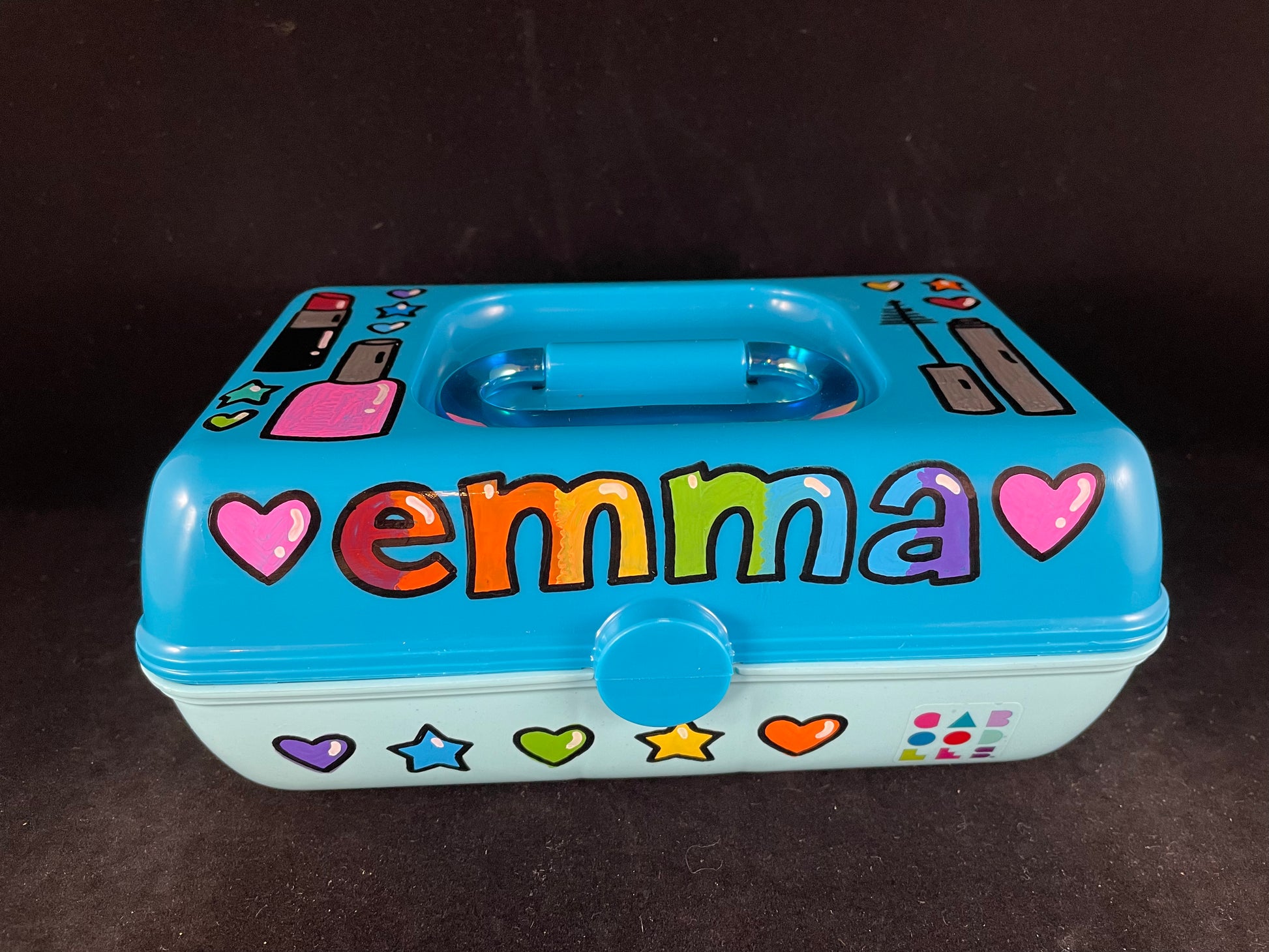 Simmy hand-painted personalized caboodle – Elissa Sharin Designs