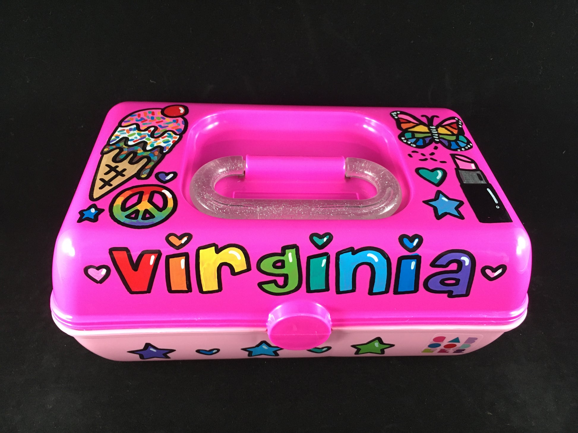 Simmy hand-painted personalized caboodle – Elissa Sharin Designs
