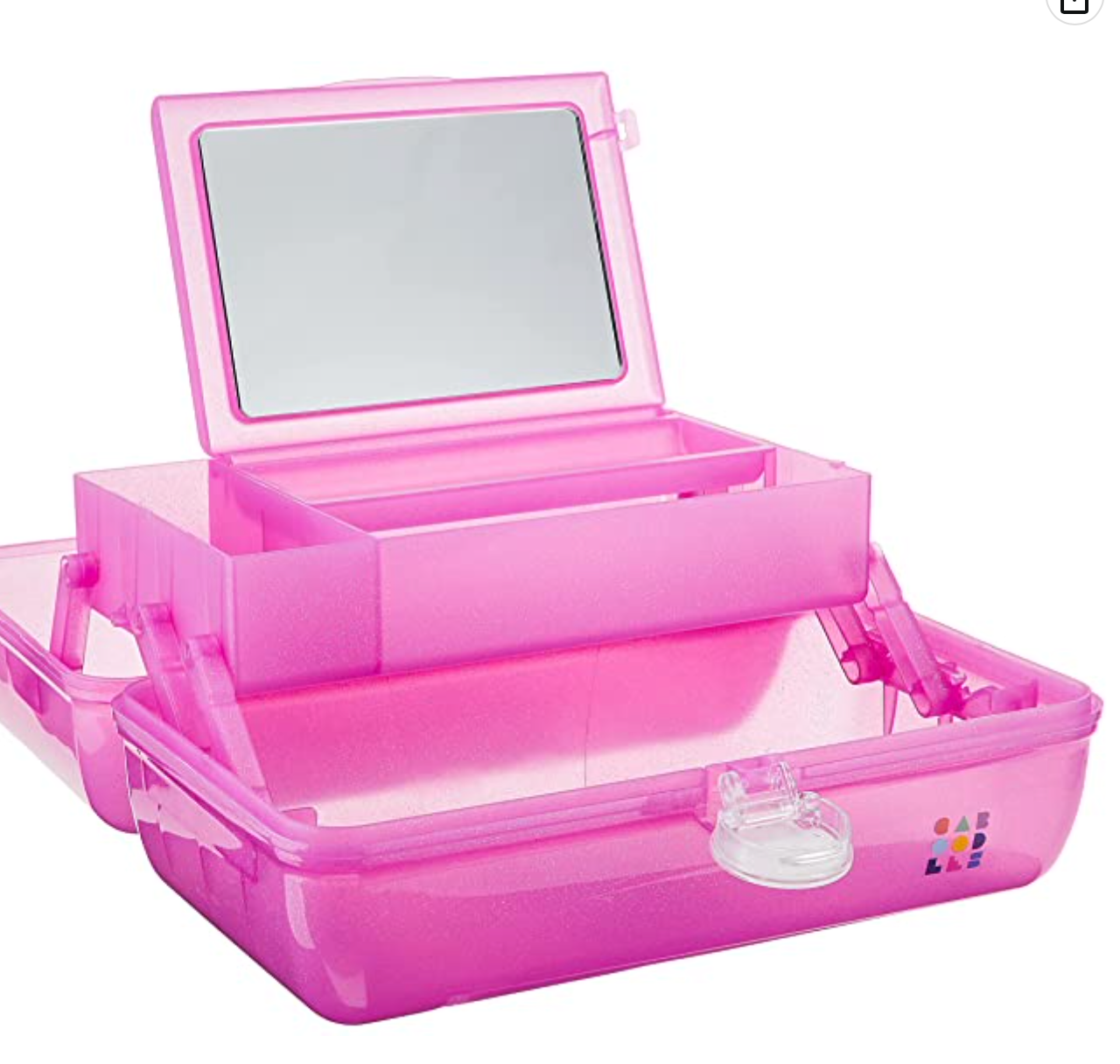 pre personalization pink sparkle caboodle - inside view